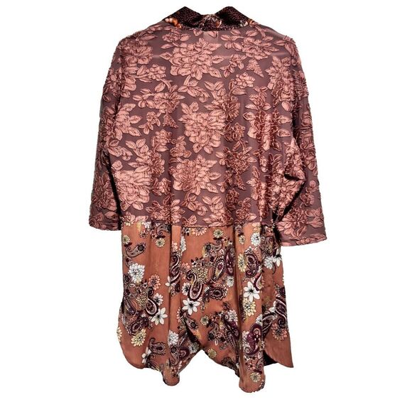 Ivy Jane Kimono Womens Multicolor S/M Floral Open Front Velvet Cardigan - Picture 3 of 9